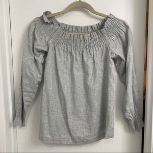 Loft Off-the-shoulder Gray Blouse